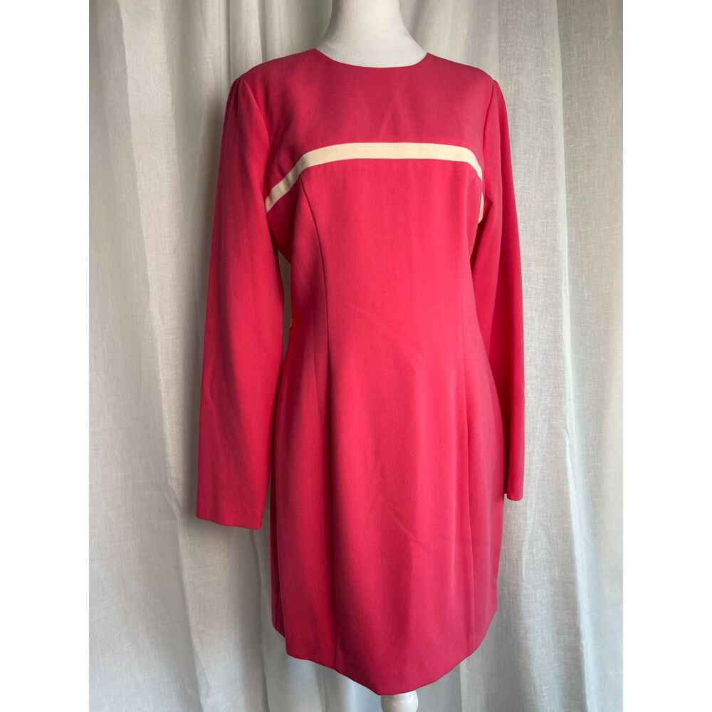 NWT Black Halo Colorblock Long-Sleeve Dress, US 12